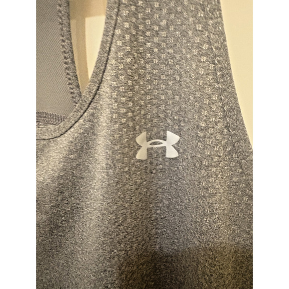 Under Armour Fitted HeatGear Racerback Tank Top - Size Small, Gray - Picture 3 of 5